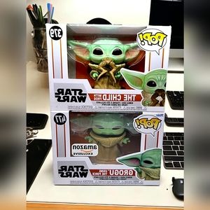Funko Pop! Bundle Grogu The Child Mandalorian #477/#379 Disney Amazon Exclusive
